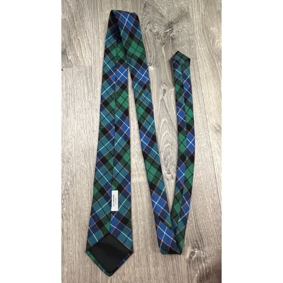 Vintage 70s Scottish 100% Wool Tie Ancient Tartan Mitchell Clan Plaid Necktie - Picture 4 of 6